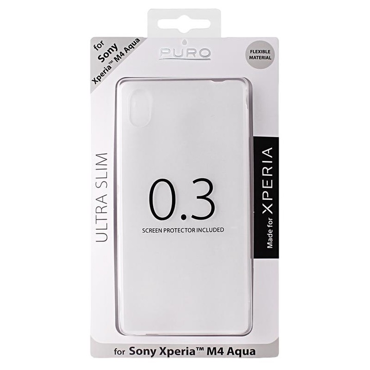 Комплект капак/фолио за телефон, Puro, Съвместим с Sony Xperia M4 AQUA