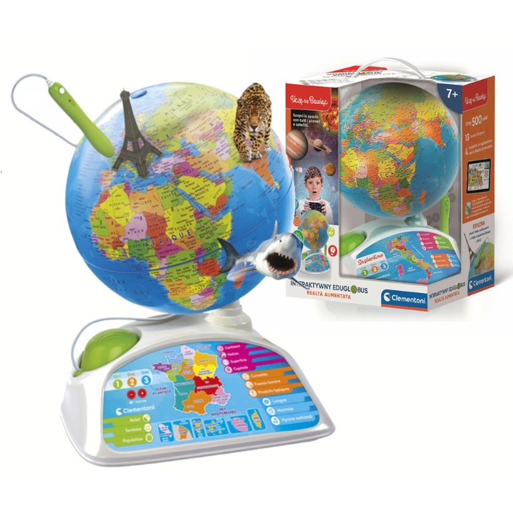 Интерактивна игра, Clementoni, Plastic, Globe, 7+, Multicolor