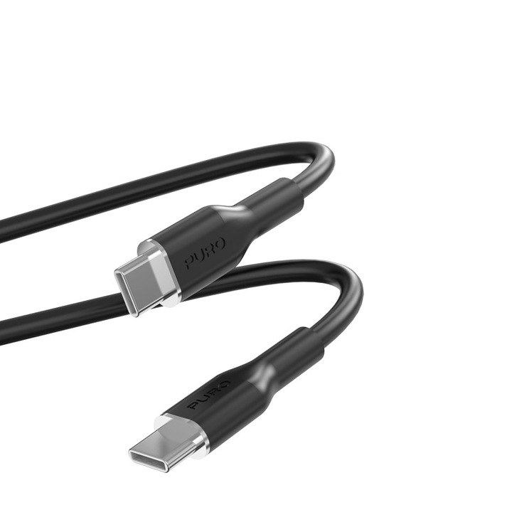 PURO Kábel, USB-C, 1,5 m, fekete