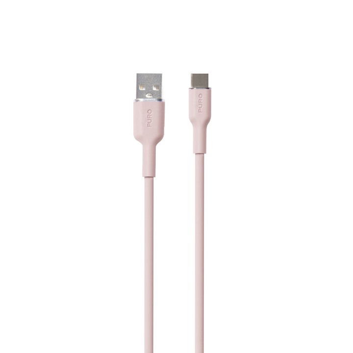 Cablu de date, Puro, USB-A/USB-C, 1.5 m, Roz