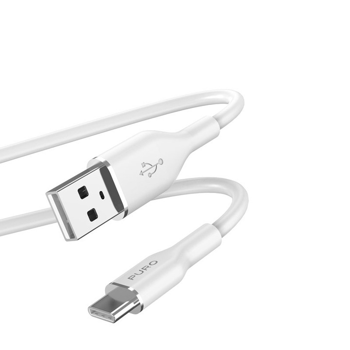 USB-A/USB-C kábel, tiszta, 1,5 m, fehér