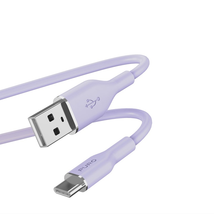 Cablu USB-A/USB-C, Puro, 1.5 m, Violet