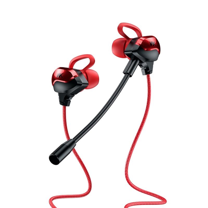 Casti cu fir gaming, Wekome, Polimer, Compatibilitate: dispozitive cu intrare jack de 3,5 mm, ET-Y30, Negru/Rosu