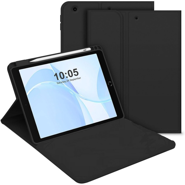 Калъф Sigloo premium office, тип карта, за таблет Xiaomi Mi Pad 5, Mi Pad 5 Pro, 11 инча, от изкуствена кожа, вътрешен силиконов калъф с държач за Smart Pen, черен