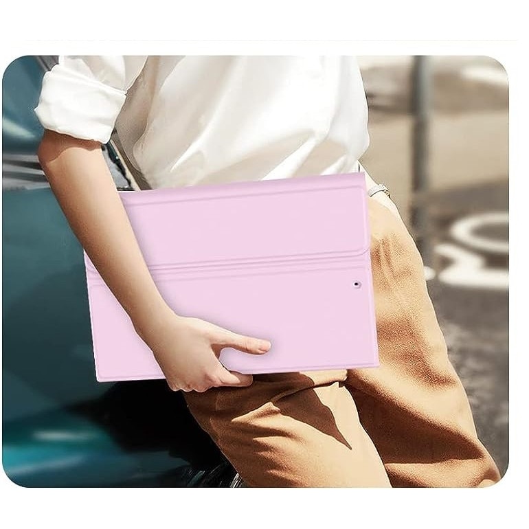 Husa premium office Sigloo, tip mapa, pentru tableta Xiaomi Mi Pad 5, Mi Pad 5 Pro, 11inch, confectioanata din piele sintetica, carcasa interna din silicon cu suport Smart Pen, Pink