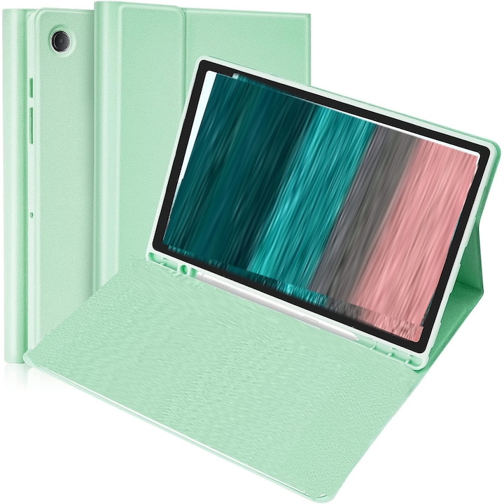 Husa premium office Sigloo, tip mapa, pentru tableta Xiaomi Mi Pad 5, Mi Pad 5 Pro, 11inch, confectioanata din piele sintetica, carcasa interna din silicon cu suport Smart Pen, Green