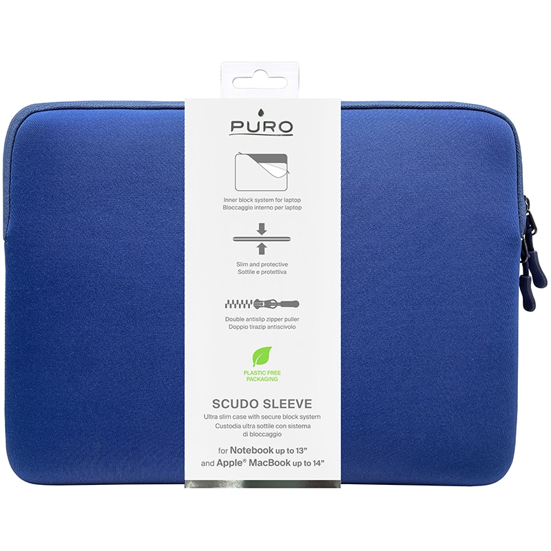 Husa compatibila cu MacBook Pro, PURO, Neopren, 14", Albastru