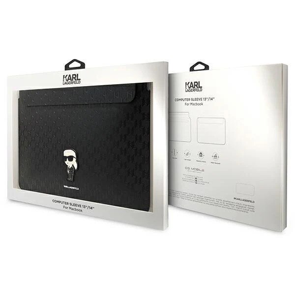 Husa Karl Lagerfeld Saffiano Monogram Ikonik compatibila cu laptop 14 inch Black