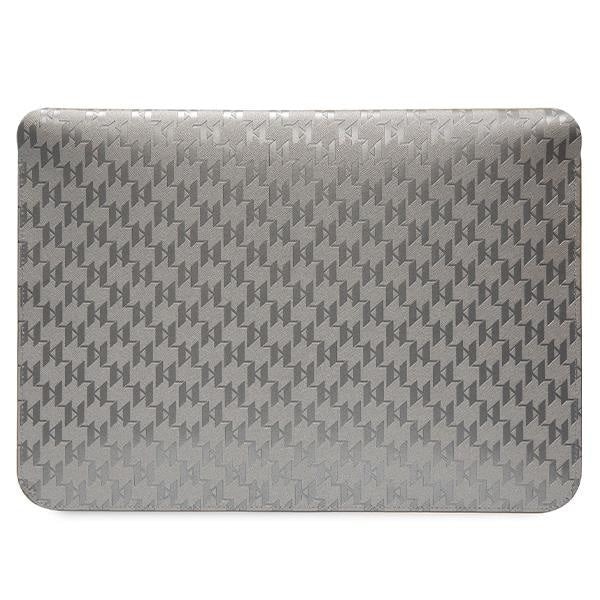 Husa Karl Lagerfeld Saffiano Monogram Choupette compatibila cu laptop 14 inch Silver