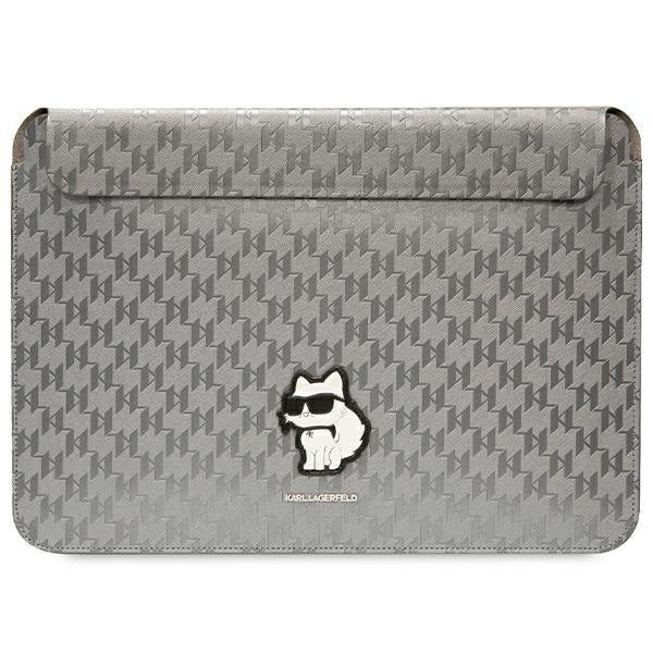 Husa Karl Lagerfeld Saffiano Monogram Choupette compatibila cu laptop 14 inch Silver