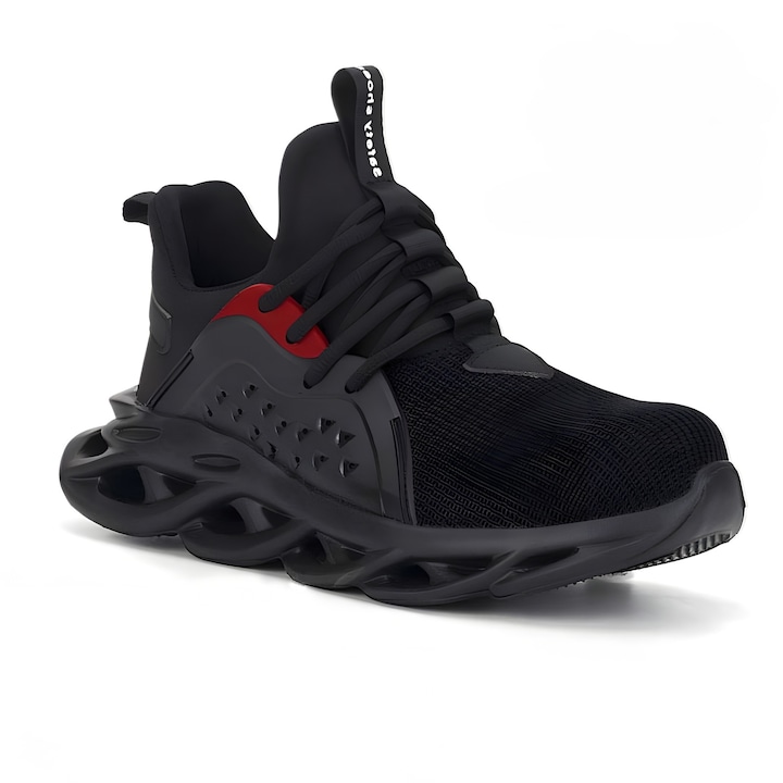Incaltaminte de Protectie, Respirabili, Flexibili, Grad de Siguranta SBP, Fashion, Safety Shoes, Bocanci cu fier in Bot, Varf Metalic, Talpa Kevlar, Negru, EU 38