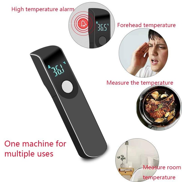Termometru Digital Non Contact Cu Infrarosu, EYUSALL, Mode Dual, Tip Alimentare Baterii, Negru