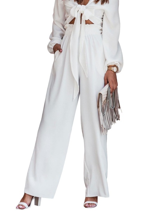 Кремави панталони - 65499, Крем, XS-S