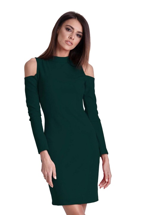 Дамска рокля, Полиестер, Зелена, Зелен, 34