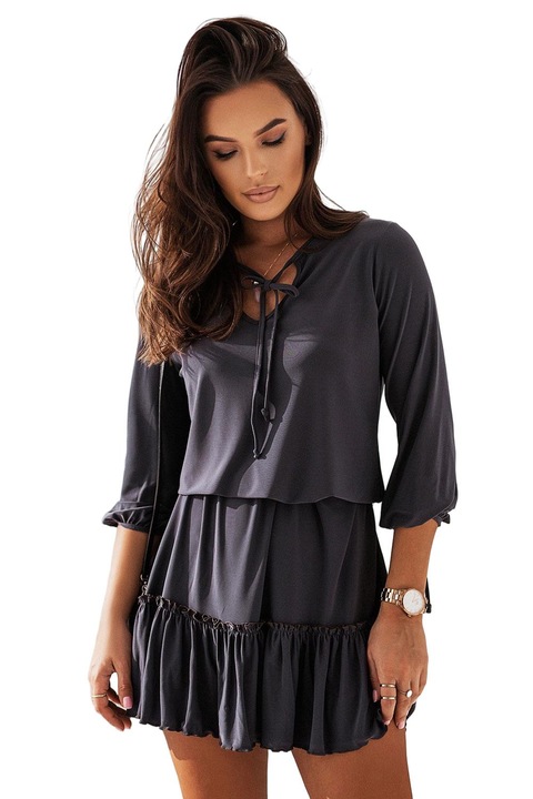 Дамска рокля, Полиестер, Лилаво, Лилав