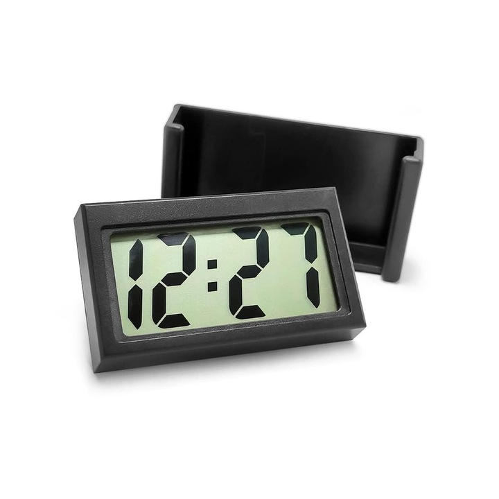 Mini ceas digital pentru bordul masinii, Sunmostar, Negru