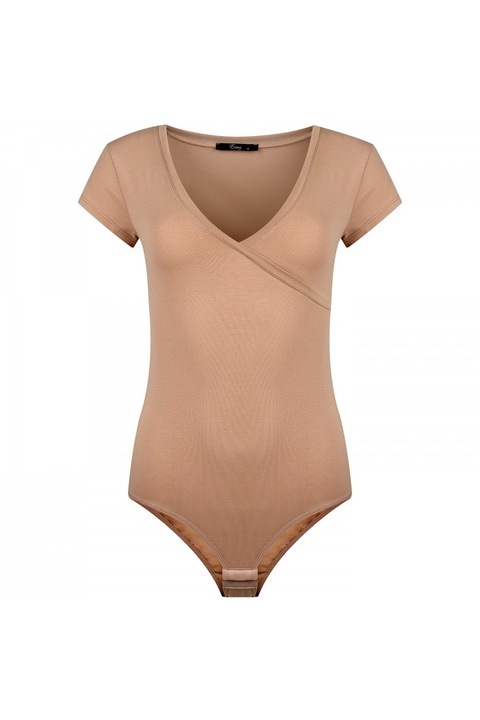 Дамско боди с къс ръкав Evoni, Памук, Капучино, XL