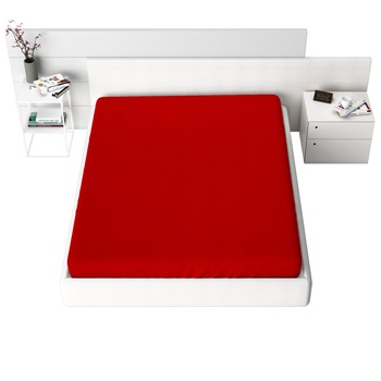 Cearceaf de pat Frotir cu elastic, 60x120 cm, Rosu Cearceaf de pat Frotir cu elastic, 60x120 cm, Rosu