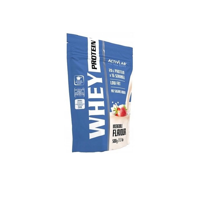 Протеинова добавка, суроватъчен протеин, Activlab, WPC, 500g ягоди