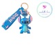 Модерен Kлючодържател, Madette Line, фигура Stitch, издръжлив и елегантен, за Kлючове, чанти и портмонета, Синьо