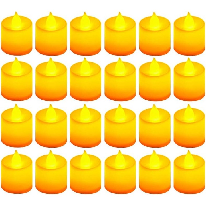 Set 24 lumanari electrice, Sunmostar, LED, Galben