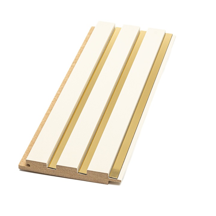 Riflaj Decorativ MDF Crem & Auriu 280x12,1x1,8 cm
