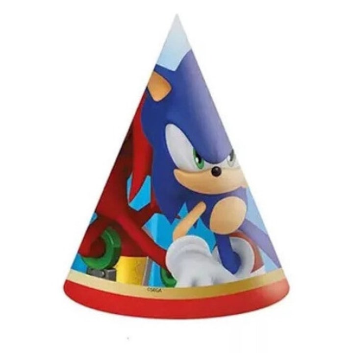 Pachet de 6 palarii de petrecere Sonic the Hedgehog