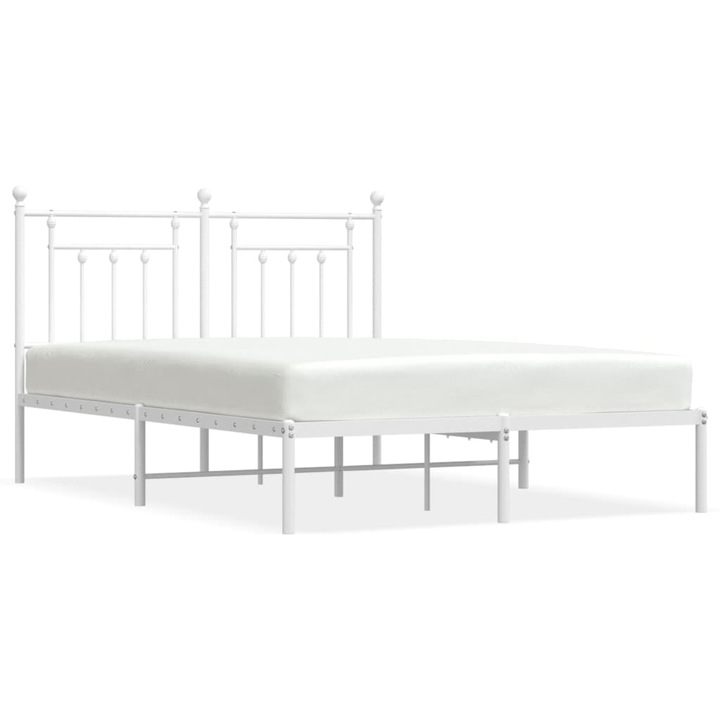 vidaXL fehér fém ágykeret fejtámlával 140 x 200 cm 20.4 kg 353587