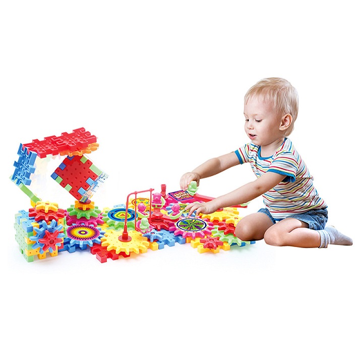 EmonaMall W4768 gyerek építőkészlet, fogaskerekekkel, többszínű, 108 db
