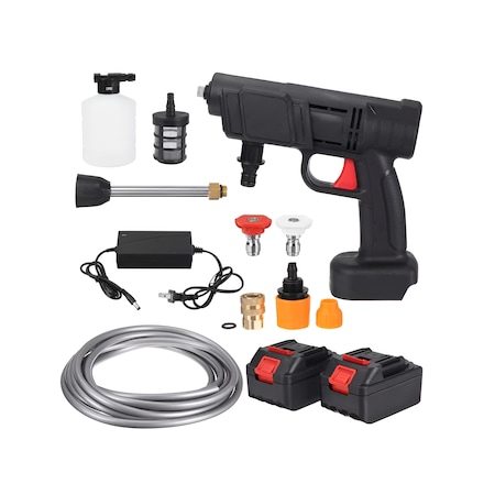 Aparat de Curatat cu Presiune Ridicata, Alimentare la Baterie 48V, Inclus Furtun de Gradina Flexibil de 10m, E-manor®