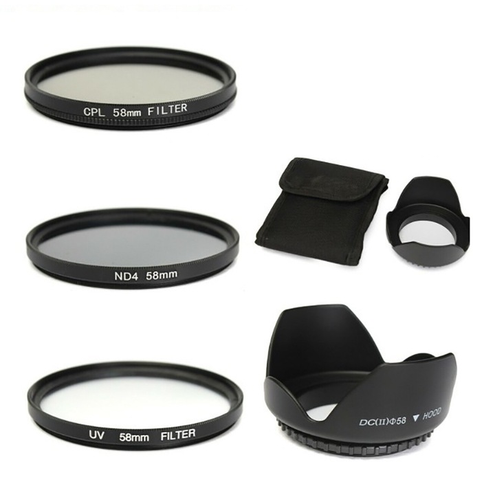 Set 3 Filtre, BOMSTOM, UV, CPL, ND4, Rise(UK) de 58mm