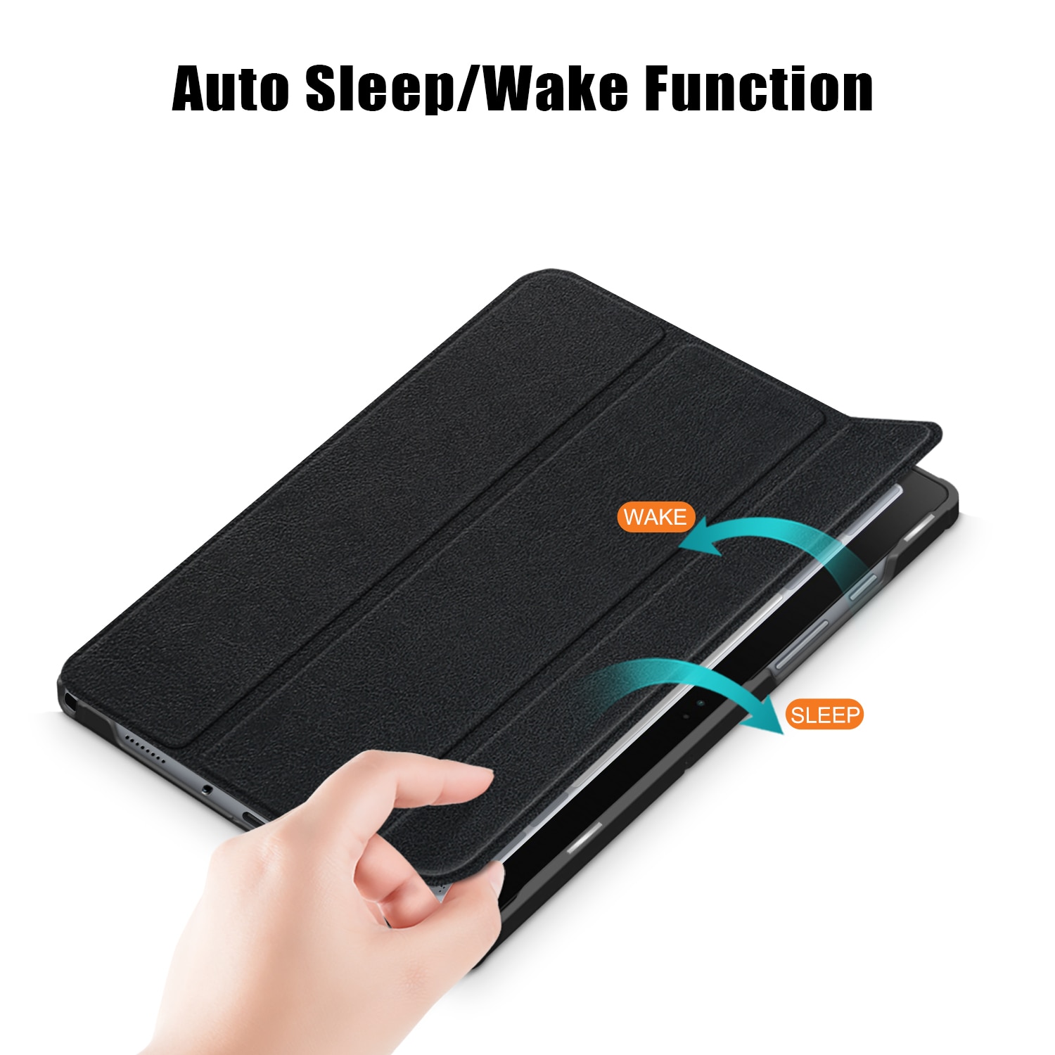 Husa protectie tableta, HUEIROY, Compatibil cu Samsung Galaxy Tab A8, Negru