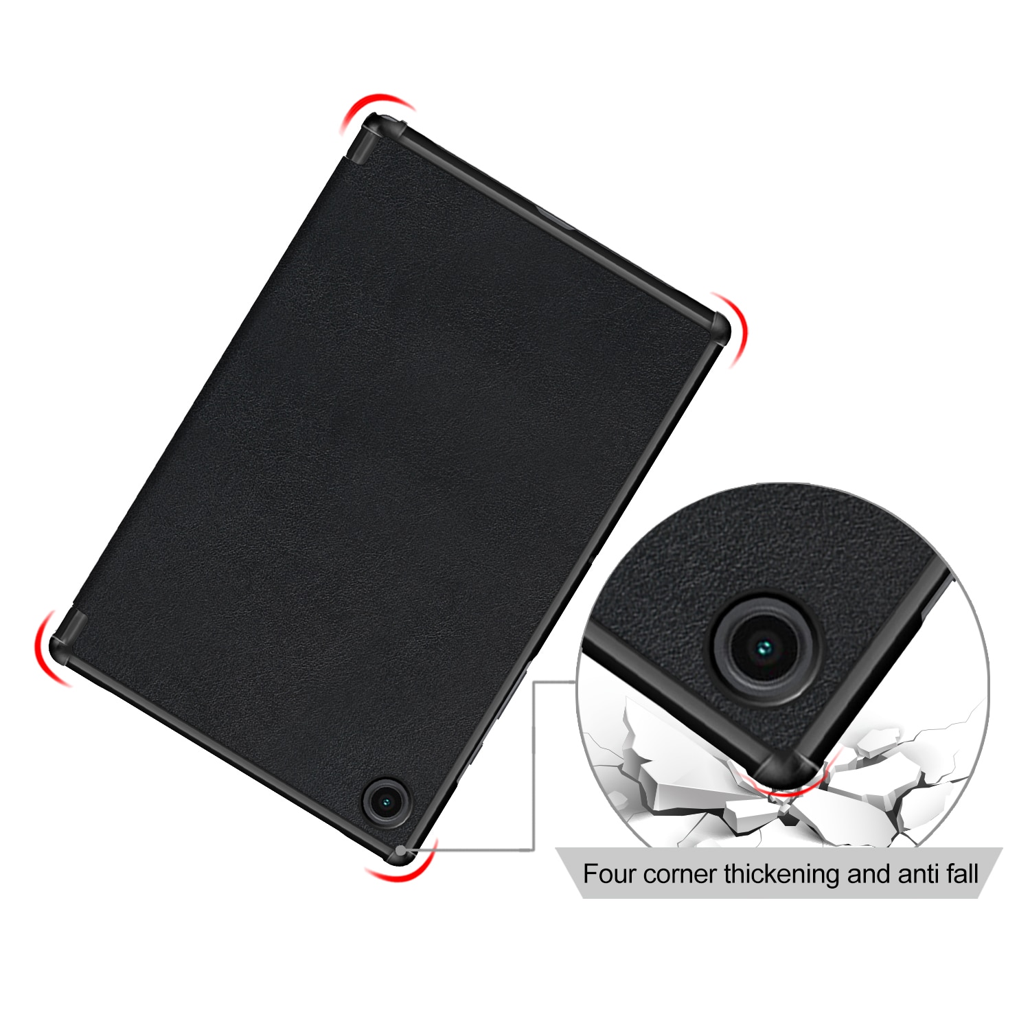 Husa protectie tableta, HUEIROY, Compatibil cu Samsung Galaxy Tab A8, Negru