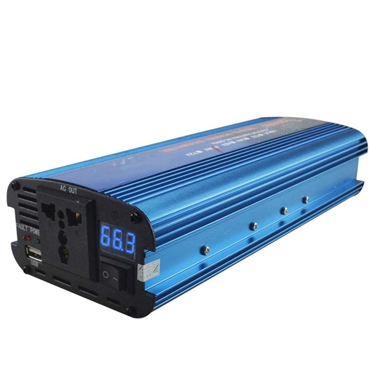 Автомобилен инвертор на напрежение Pure Sine 3000W, 12V