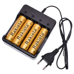 Set 4 acumulatori Stone® model Rakieta Gold 18650 3.7v, 12000mAh si incarcator Smart Charger 4.2v 1200mAh, Led indicator