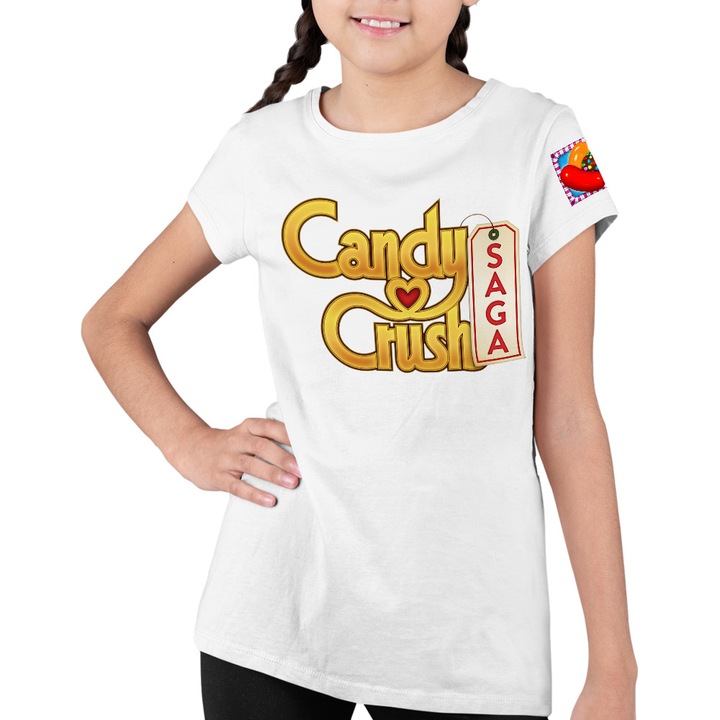 Póló Kids Girls Candy Crush Saga Logo Gaming Sweet