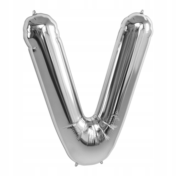 Фолиев балон с форма на буква, М ВНОС, 40х30 см, сребрист, напълнен с въздух или хелий