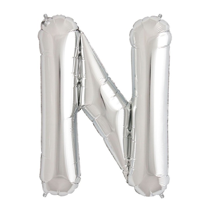 Балон от фолио във формата на буква, M IMPORT, 40x30cm, сребрист, пълнене с въздух или хелий