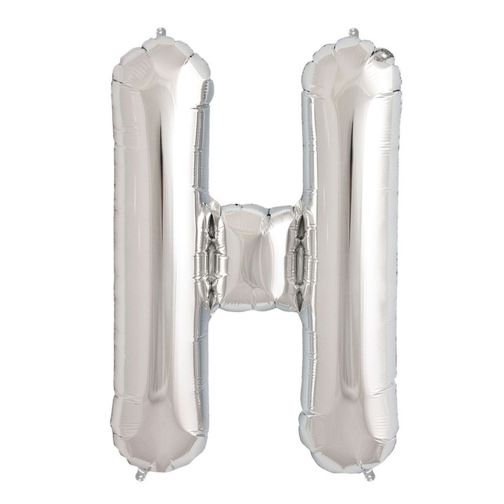Балон от фолио във формата на буква, M IMPORT, 40x30cm, сребрист, пълнене с хелий или въздух