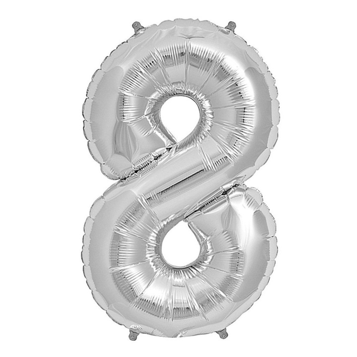 Балон, М ВНОС, Фолио, Модел Фигура 8, 80 см, Сребрист