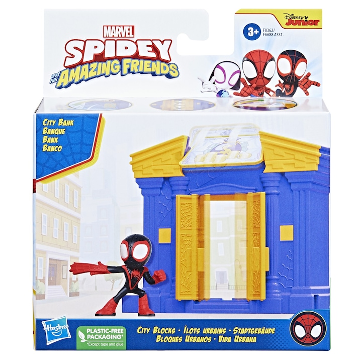 Комплект за игра Spidey and his Amazing Friends - Изключителни приятели, City Bloks, Bank