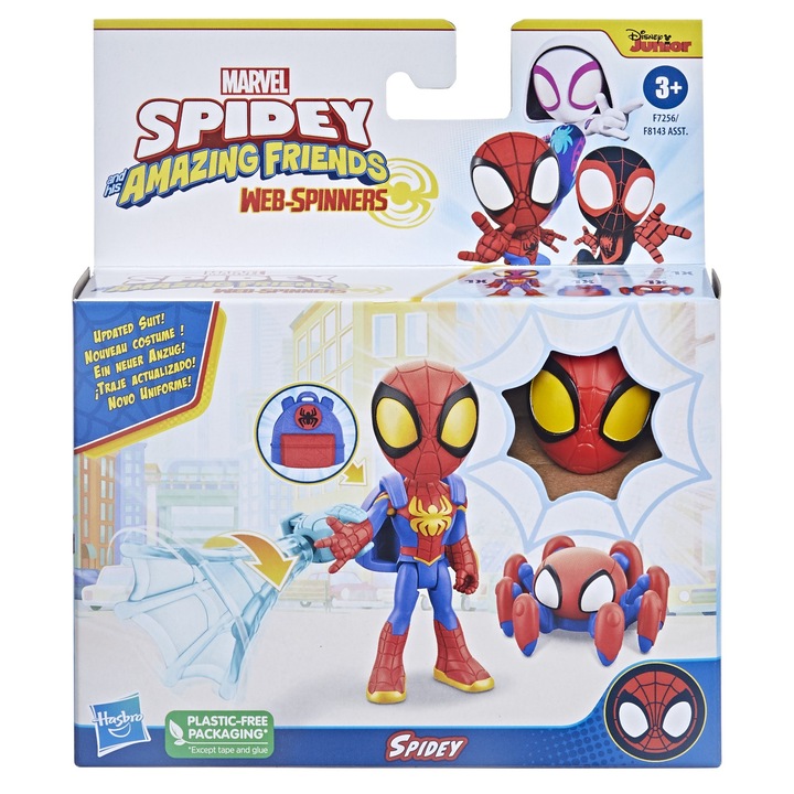 Комплект за игра Spidey and his Amazing Friends - Web-Spinners, Фигурка и аксесоари, Spidey 10 см