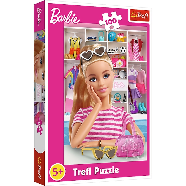 Puzzle Trefl - Barbie, Sa o cunoastem pe Barbie, 100 piese