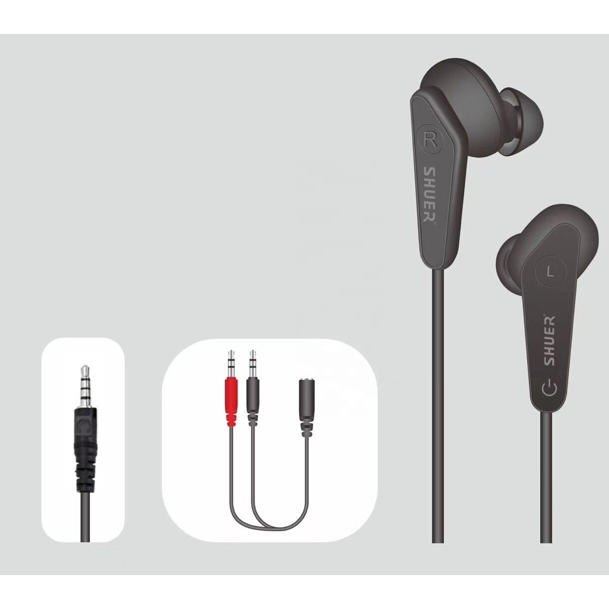 Casti cu fir Shuer X1 Pro, in-ear, negru, 150cm, cu adaptor Jack