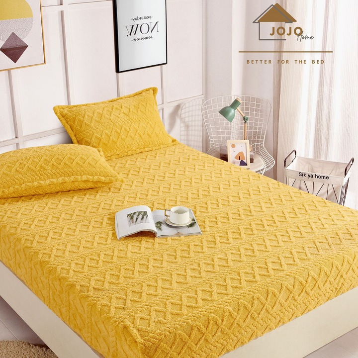 Комплект кувертюра JoJo Home с ластик, С калъфки, За двойно легло, 180x200 см, HPC-05