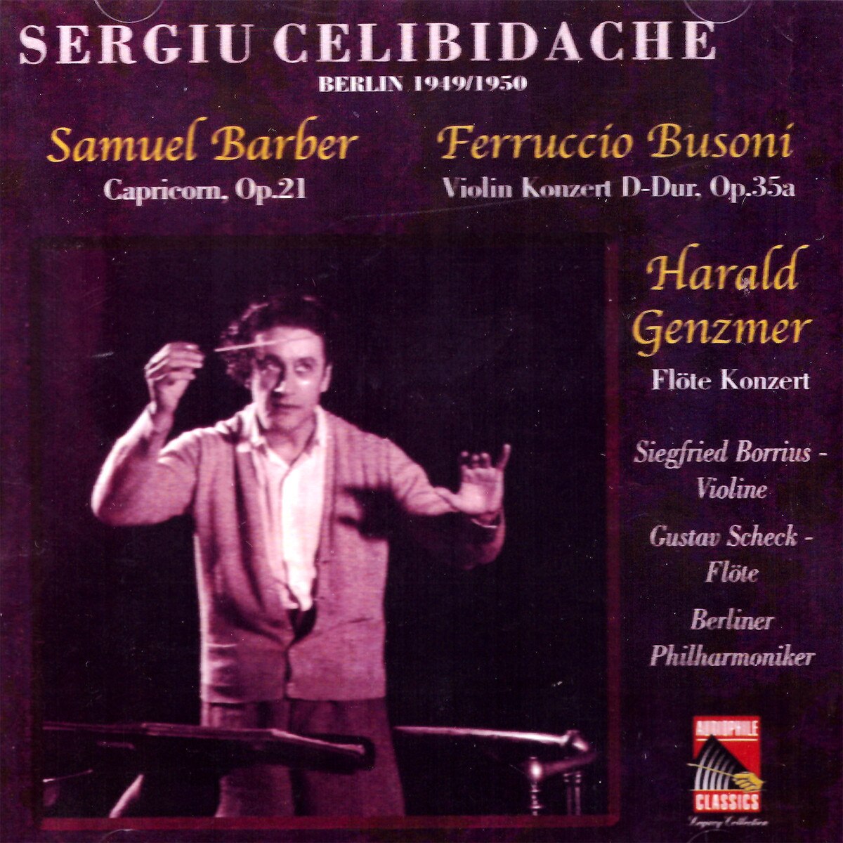 Celibidache Conducts Barber / Busoni / Genzmer - Capricorn / Violin Konzert / Flote Konzert - SBM Gold CD