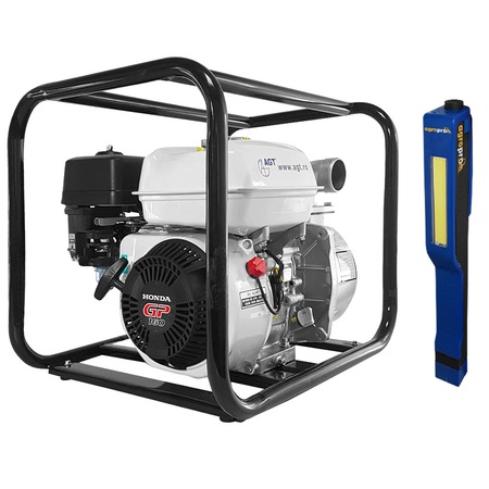 Motopompa pentru apa curata AGT WP 20 HKX cu motor HONDA GP160, 5.5 CP, inaltime refulare 32 m, adancime aspiratie 8 m, 465 l/min, 2 toli, accesorii incluse + Cadou Lanterna Led magnetica AgroPro
