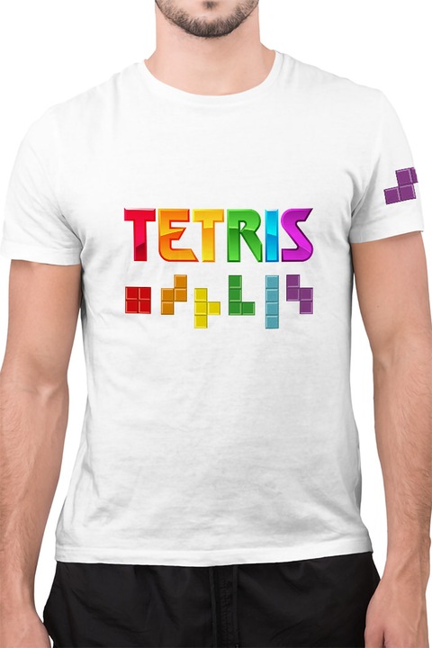 Férfi Póló Tetris Logo Gaming Play