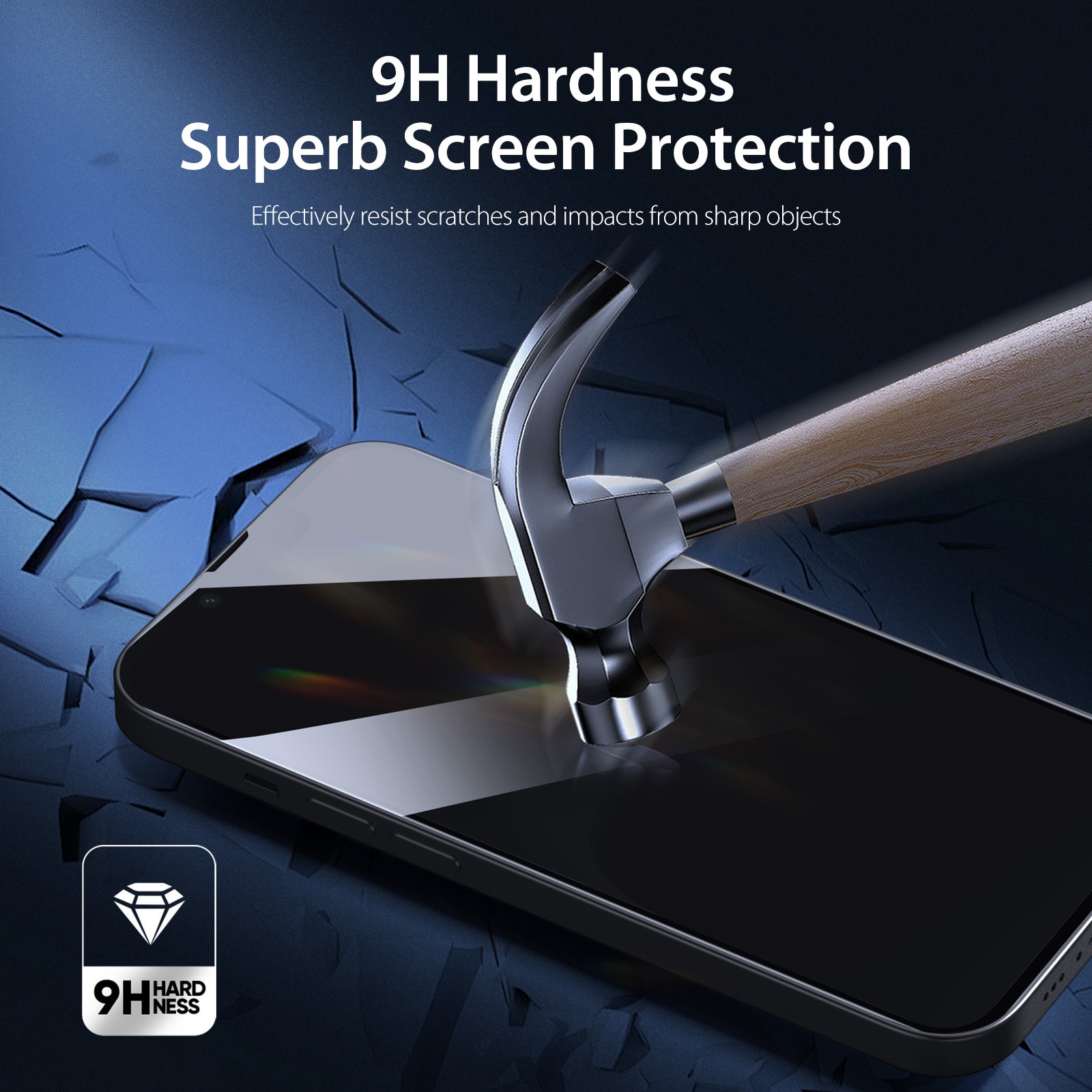 Folie de sticla de confidentialitate, Compatibila cu Apple iPhone 13, Negru