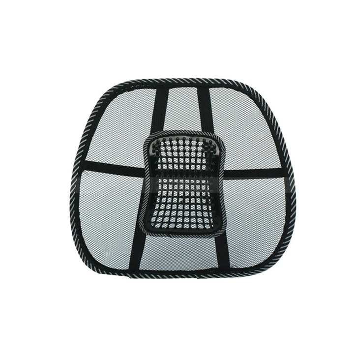 Suport lombar pentru birou/ auto, sau acasa, corector ortopedic cu zona de masaj, 37cm, Negru